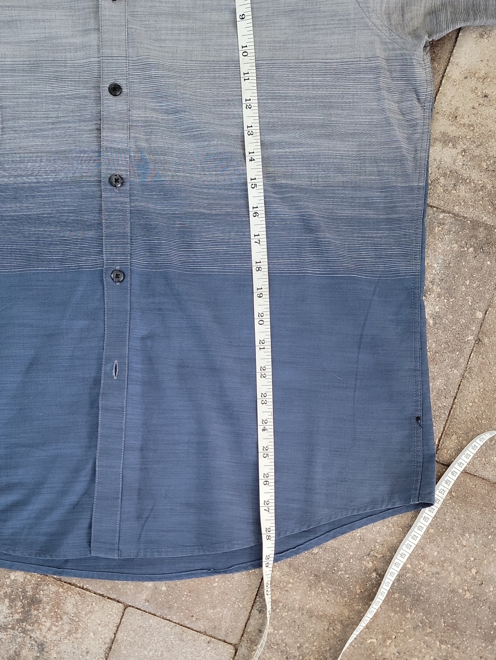 INC International Concepts Short-Sleeve Ombre Button-Down Shirt Sz L - Picture 6 of 10